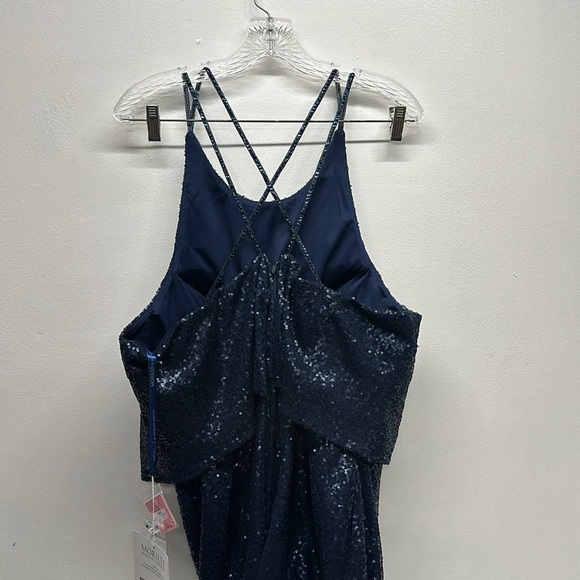 Morilee by Madeline Gardner Formal Dress Maxi Sequin Navy Blue New Plus Size 18 - Picture 4 of 10
